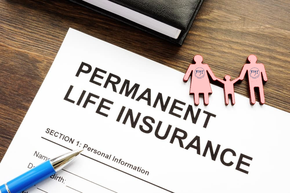 Permanent life insurance application form with a family cutout and FYInsurance Solutions branding, representing lifetime protection and financial planning for California families.